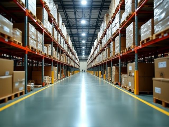 Industrial pallets organized in a warehouse setting