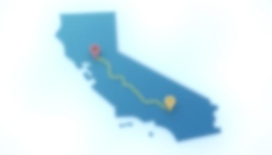 Distribution map showing Sacramento as a central hub for California and Nevada